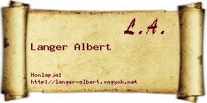 Langer Albert névjegykártya